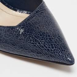 Pre Owned Dior Blue Leather Pointed Toe Pumps Size 38.5