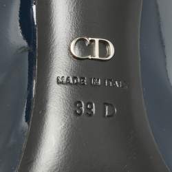 Pre Owned Dior Navy Blue Patent Leather Dianeme Crystals Pointed Toe Pumps Size 39