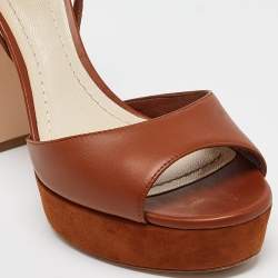 Dior Brown Leather and Suede Rainbow Stellar Sandals Size 39