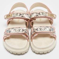 مملوكة مسبقًا Dior Multicolor Print Fabric DiorAct Sandals Size 39