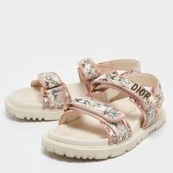 مملوكة مسبقًا Dior Multicolor Print Fabric DiorAct Sandals Size 39