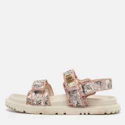 مملوكة مسبقًا Dior Multicolor Print Fabric DiorAct Sandals Size 39
