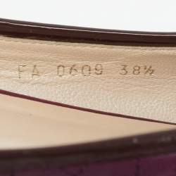 Pre Owned Dior Purple Cannage Leather Bow Ballet Flats Size 38.5