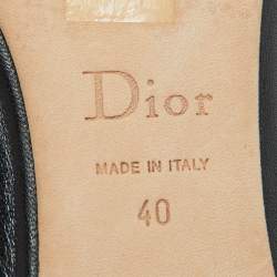 Pre Owned Dior Black Leather Bow Ballet Flats Size 40