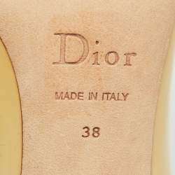 Pre Owned Dior Beige Patent Leather Round Toe Pumps Size 38