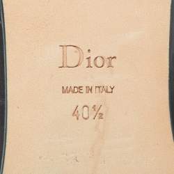 Dior Black Croc Embossed Leather Crystal Embellished Slip On Loafers Size 40.5
