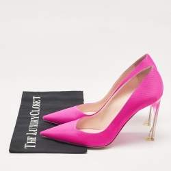 Dior Pink Canvas Pointed Toe Pumps Size 39.5