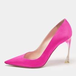 Dior Pink Canvas Pointed Toe Pumps Size 39.5