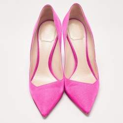 Dior Pink Canvas Pointed Toe Pumps Size 39.5