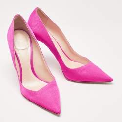 Dior Pink Canvas Pointed Toe Pumps Size 39.5