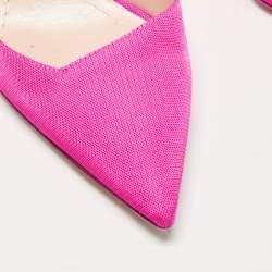 Dior Pink Canvas Pointed Toe Pumps Size 39.5