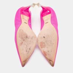 Dior Pink Canvas Pointed Toe Pumps Size 39.5