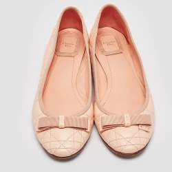 Dior Pink Leather Ballet Flats Size 37