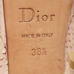 Dior Beige Embossed Python Peep Toe Platform Pumps Size 38.5