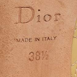 Pre Owned Dior Yellow Patent Leather Peep Toe Pumps Size 38.5