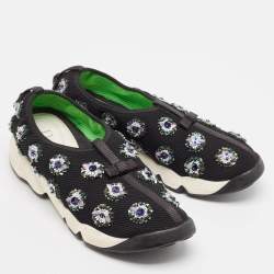 Dior Black Mesh Fusion Slip On Sneakers Size 38.5