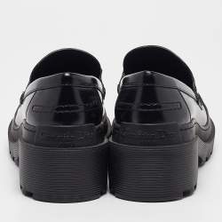 Dior Black Patent Leather Platform Loafers Size 37.5