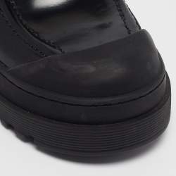 Dior Black Patent Leather Platform Loafers Size 37.5