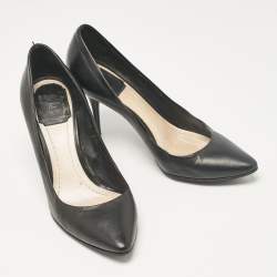 Dior Black Leather Pointed Toe  Pumps Size 37.5