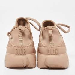 Dior Beige PVC and Neoprene D-Connect Sneakers Size 37.5