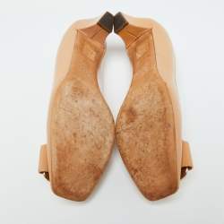 Pre Owned Dior Beige Patent Leather Pumps Size 37.5