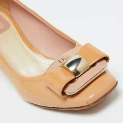 Pre Owned Dior Beige Patent Leather Pumps Size 37.5
