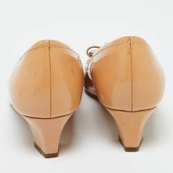 Pre Owned Dior Beige Patent Leather Pumps Size 37.5