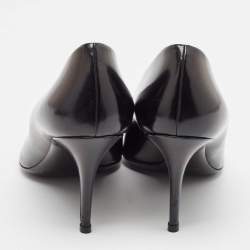 Pre Owned Dior Black Leather Bow Peep Toe Pumps Size 39