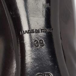 Pre Owned Dior Black Leather Bow Peep Toe Pumps Size 39