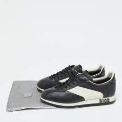 Pre Owned Dior Black/White Leather Diorun Low Top Sneakers Size 40.5