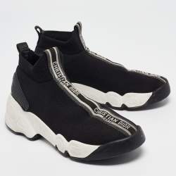 Dior Black Knit Fabric Fusion High Top Sneakers Size 35.5
