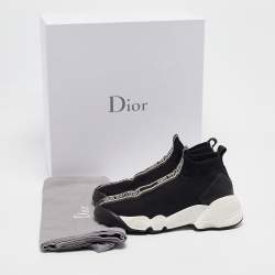 Dior Black Knit Fabric Fusion High Top Sneakers Size 35.5