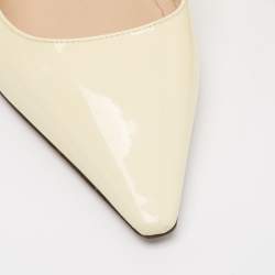 Pre Owned Dior Cream Patent J'Adior Slingback Pumps Size 37