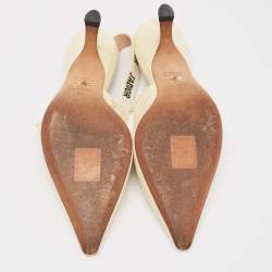 Pre Owned Dior Cream Patent J'Adior Slingback Pumps Size 37
