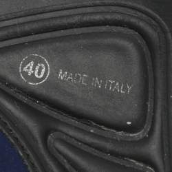 Pre Owned Dior Blue Neoprene Embellished Fusion Slip On Sneakers Size 40