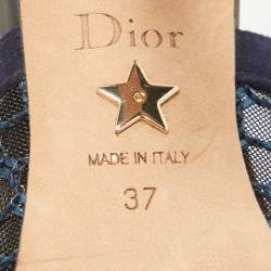 Dior Navy Blue Mesh and Suede J'Adior Pumps Size 37