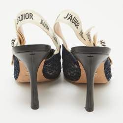 Dior Navy Blue Mesh and Suede J'Adior Pumps Size 37