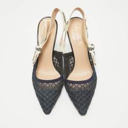 Dior Navy Blue Mesh and Suede J'Adior Pumps Size 37