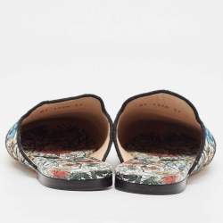 Dior Multicolor Canvas Embroiaded Dway Mules Size 37