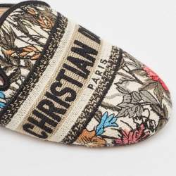 Dior Multicolor Canvas Embroiaded Dway Mules Size 37