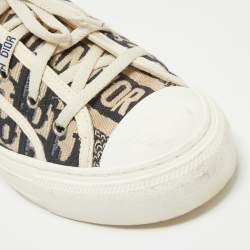 Dior Blue/Cream Canvas Walk'n'Dior Lace Up Sneakers Size 39.5