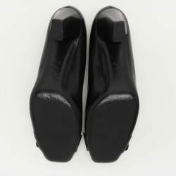 Dior Black Leather Buckle Embellished Pumps Size 37.5
