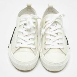 Dior White Oblique Mesh and Rubber B23 Low Top Sneakers Size 37.5