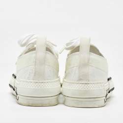 Dior White Oblique Mesh and Rubber B23 Low Top Sneakers Size 37.5