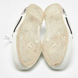 Dior White Oblique Mesh and Rubber B23 Low Top Sneakers Size 37.5
