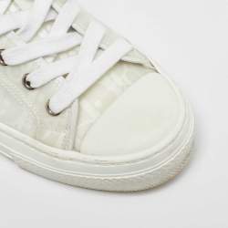 Dior White Oblique Mesh and Rubber B23 Low Top Sneakers Size 37.5