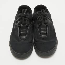 Dior Black Canvas and Leather Lace Up Sneakers Size 39