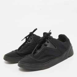 Dior Black Canvas and Leather Lace Up Sneakers Size 39