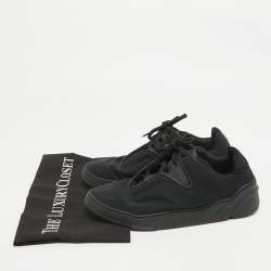 Dior Black Canvas and Leather Lace Up Sneakers Size 39