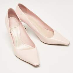 Dior Pink Leather Square Toe Pumps Size 39.5